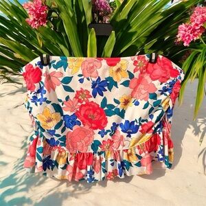 Plus Size Liz Claiborne Womens Comfort Waistband Floral Swim Skirt